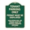 Signmission Tenant Parking Display Permit Violators Towed Owner Expense Alum Sign, 18" L, 24" H, G-1824-22826 A-DES-G-1824-22826 - alternate 1
